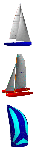 3D Rendering, sails, spars, hull